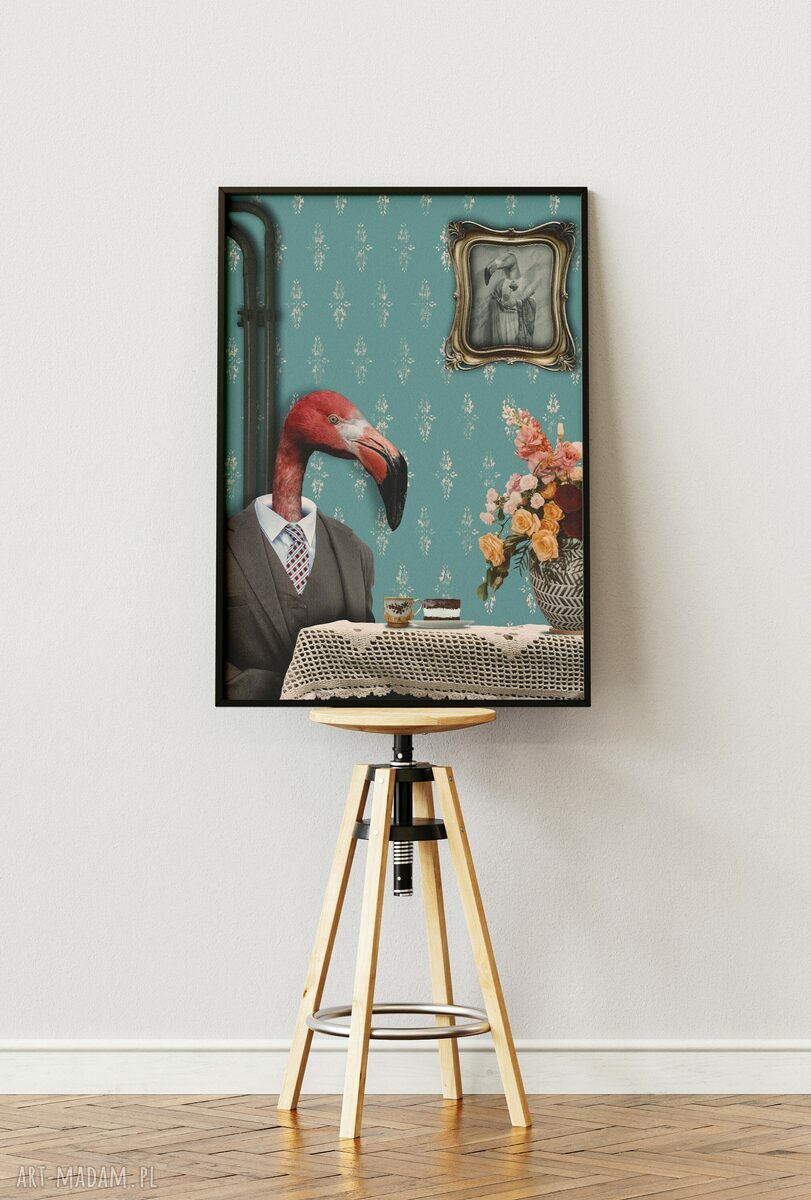 Plakat Flaming 50x70 cm - autorski kolaż Dapidoki
