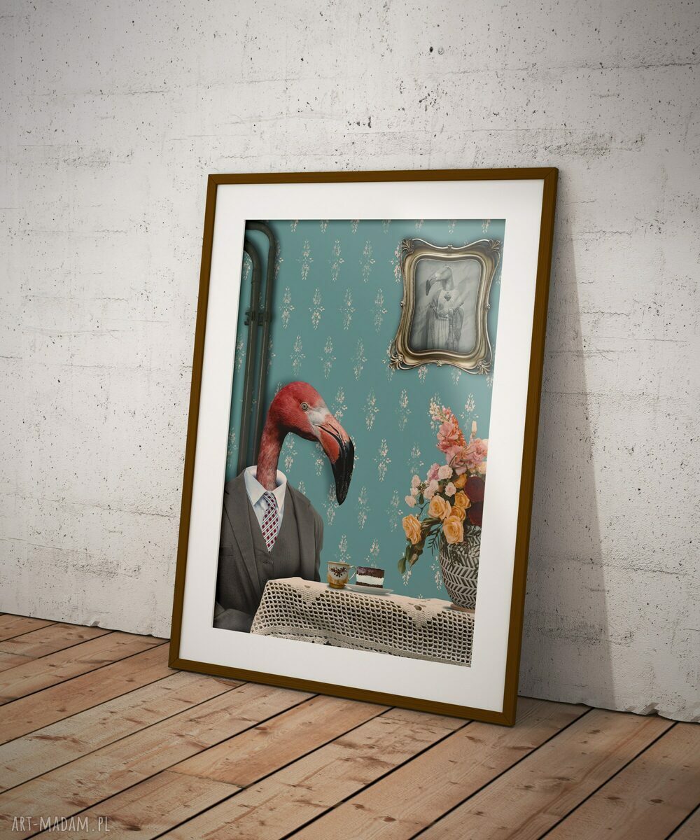 Plakat Flaming 50x70 cm - autorski kolaż Dapidoki