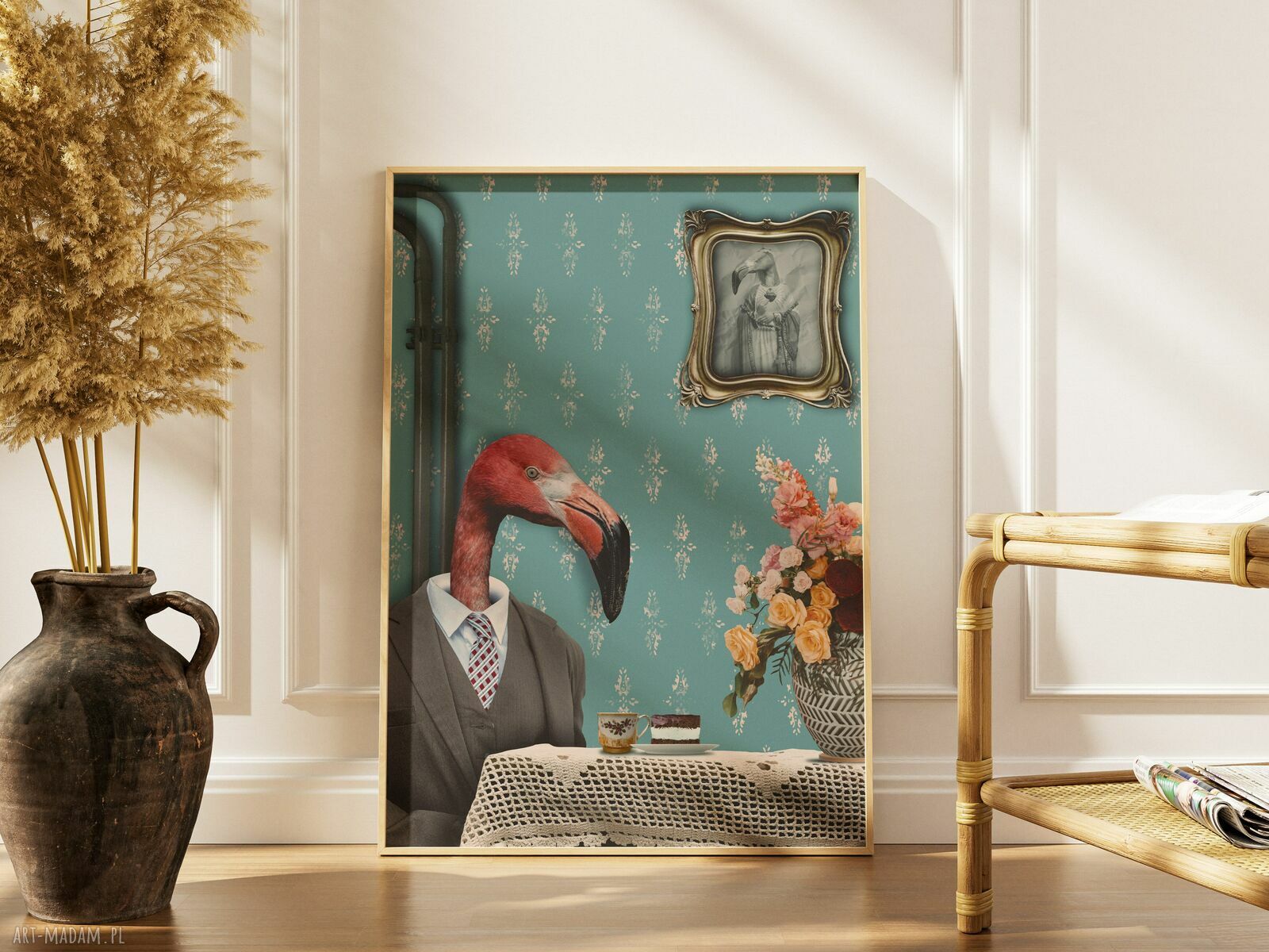 Plakat Flaming A3 29,7x42 cm z kawą i humorem