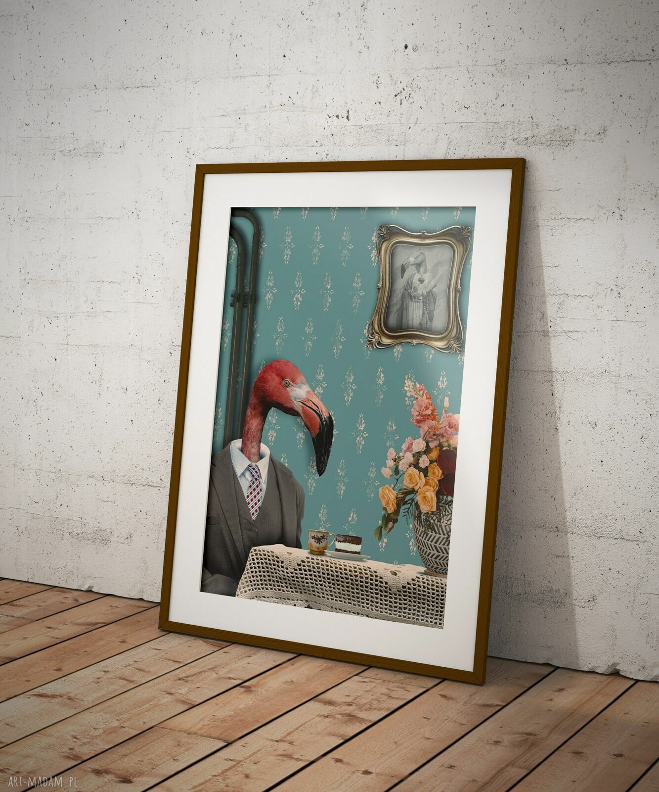 Plakat Flaming A3 29,7x42 cm z kawą i humorem