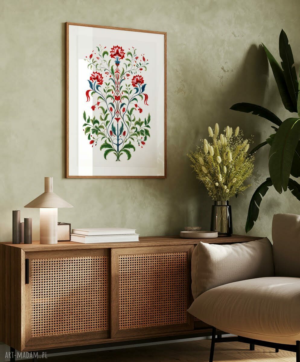 Plakat Foklor - 30x40 cm, roślinny zielony