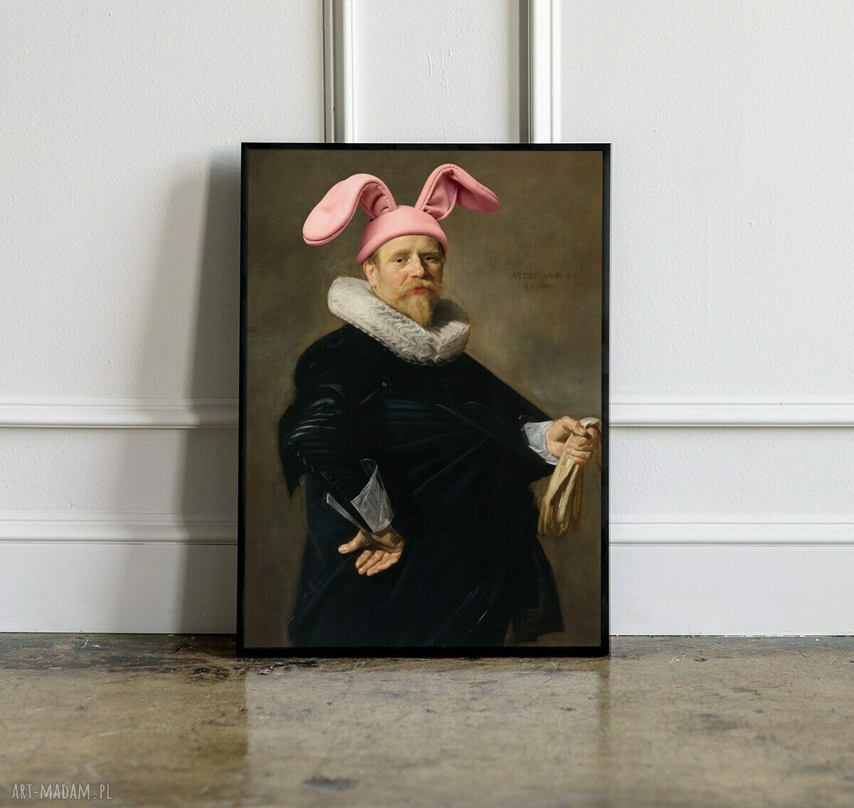 Plakat Funny Bunny 40x50 cm - sztuka do sypialni i na prezent