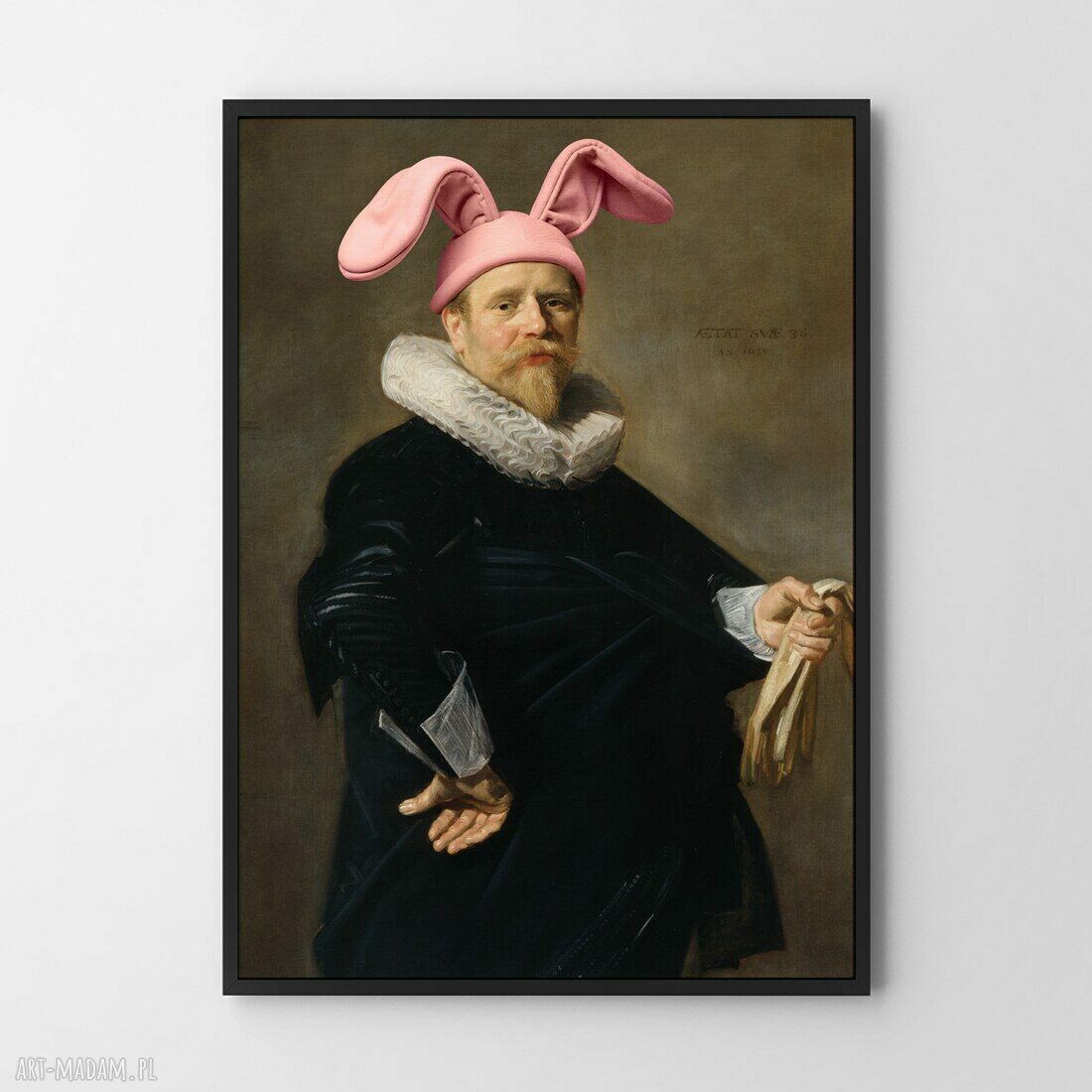 Plakat Funny Bunny 50x70 cm do salonu - modna sztuka Hogstudio