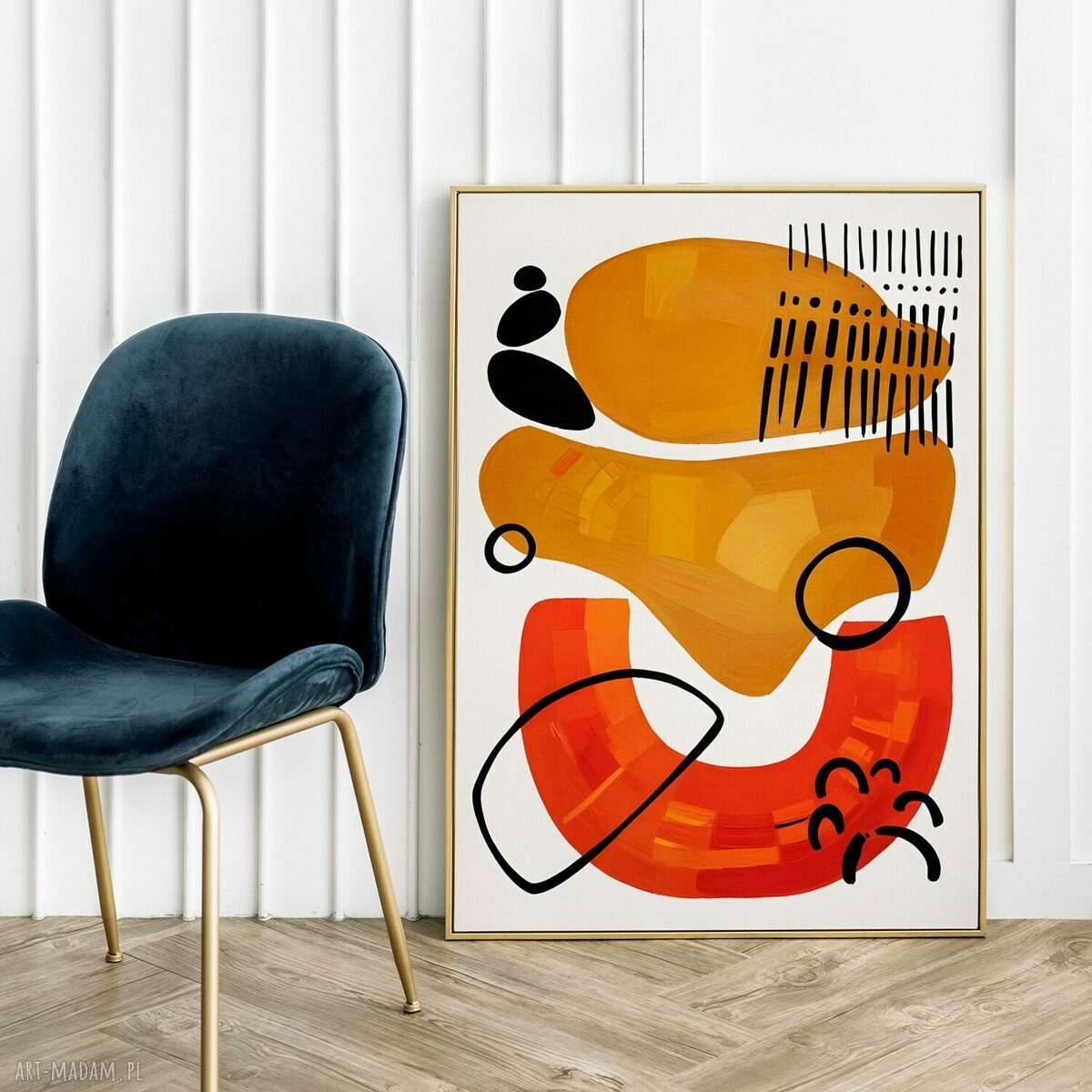 Plakat geometria wzory 61x91 cm do salonu bez ramy