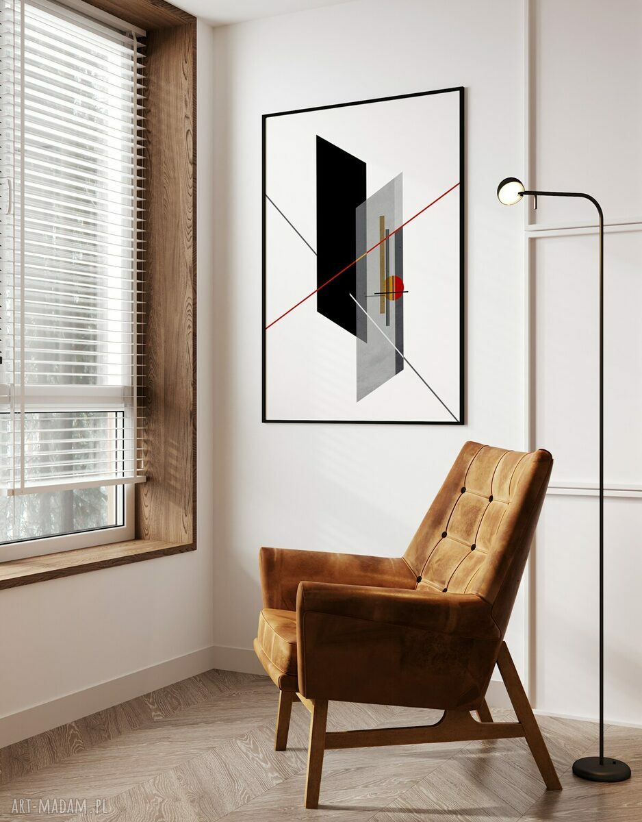 Plakat geometryczny biało-szary - format A4
