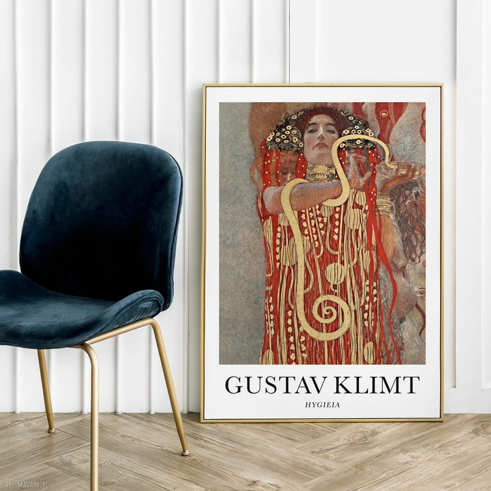 Plakat Gustav Klimt Hygieia w formacie 61x91 cm - złoto