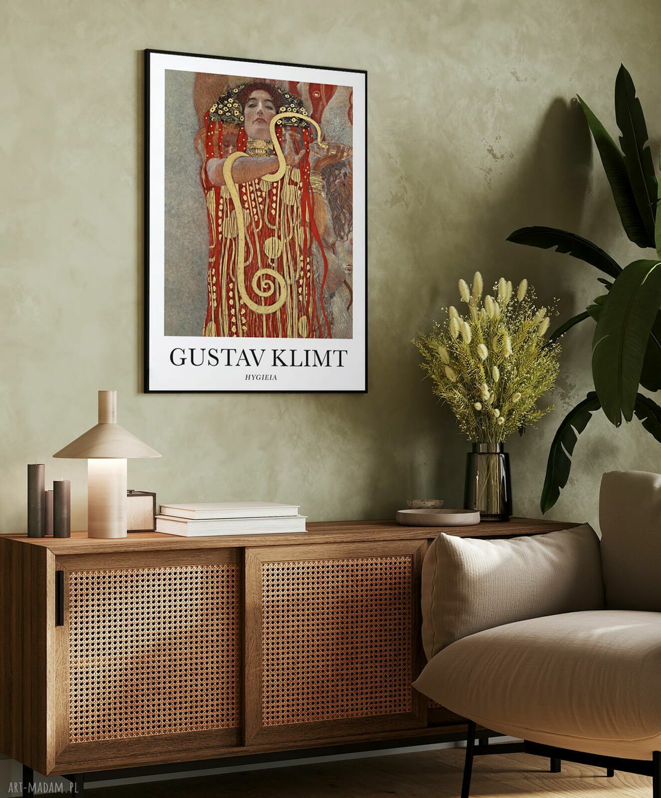 Plakat Gustav Klimt Hygieia w formacie 61x91 cm - złoto