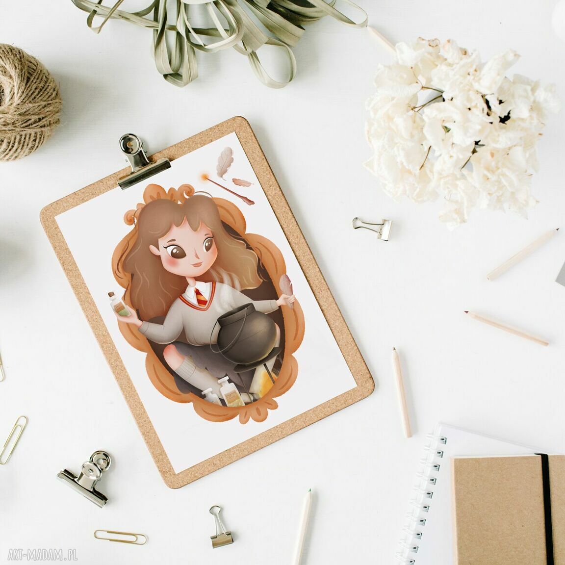 Plakat Hermiona 30x40 cm - obraz ilustracja Hogstudio