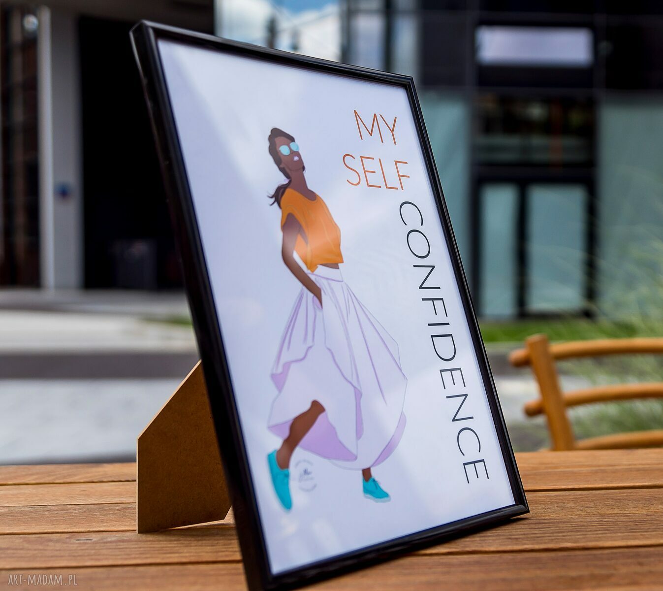 Plakat ilustrowany A4 „My self confidence” - grafika dla pewności siebie