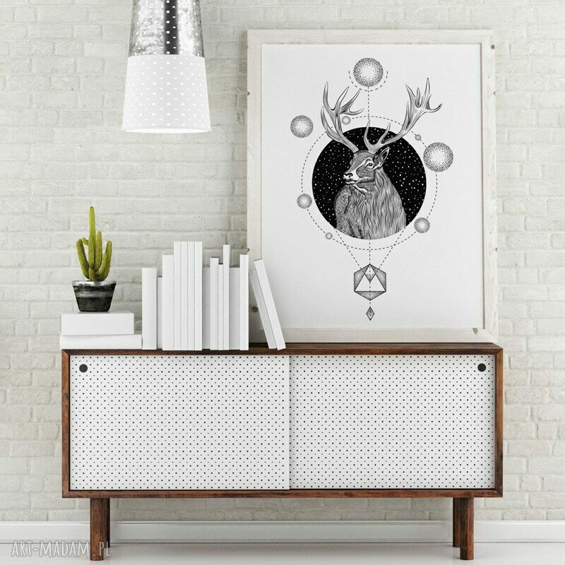 Plakat Jeleń 50x70 cm B2 - skandynawski design