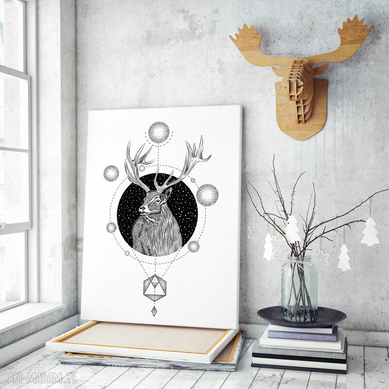 Plakat Jeleń 50x70 cm B2 - skandynawski design