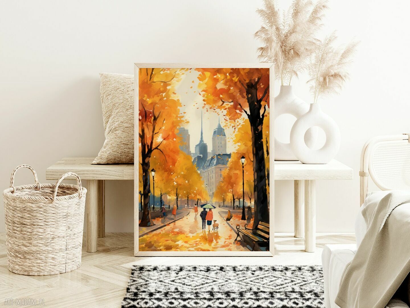 Plakat “Jesienne miasto” - format 30x40 cm - prezent dla dziewczyny