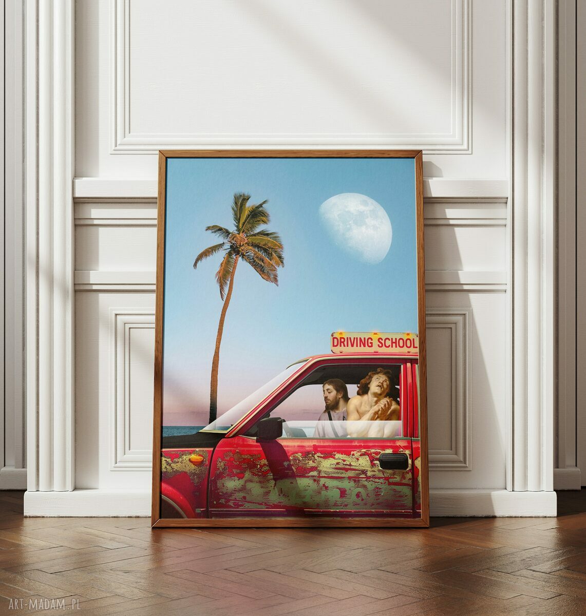 Plakat Jezus Chrystus Super Drive 30x40 cm z humorem