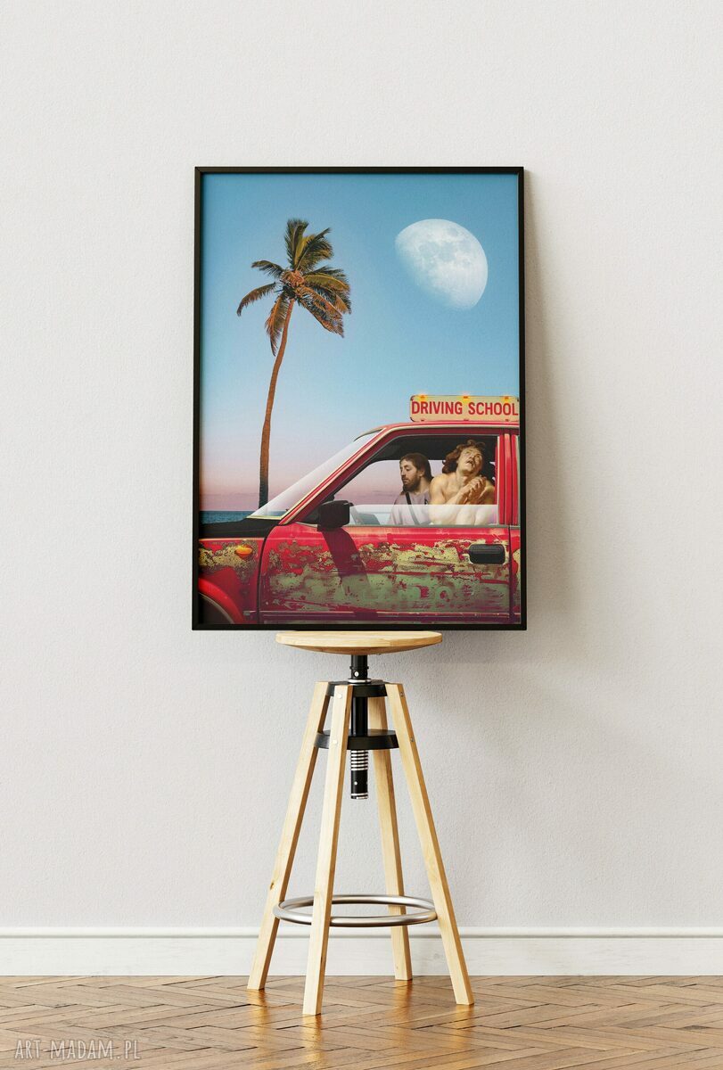 Plakat Jezus Chrystus Super Drive (A3 29,7x42 cm) - z humorem