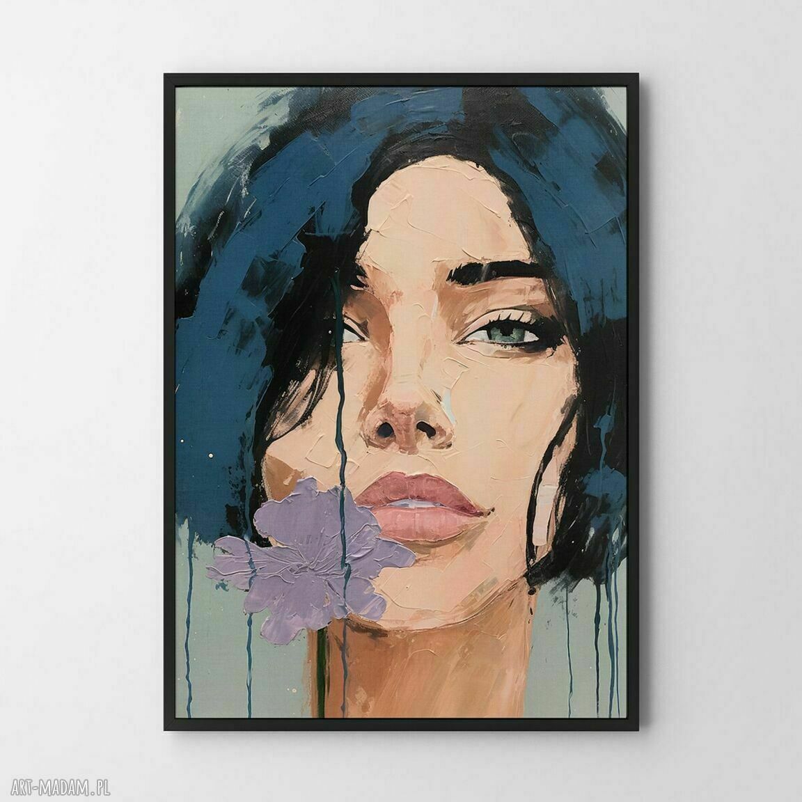 Plakat kobieta i dziewczyna - portret malarski 70x100 cm