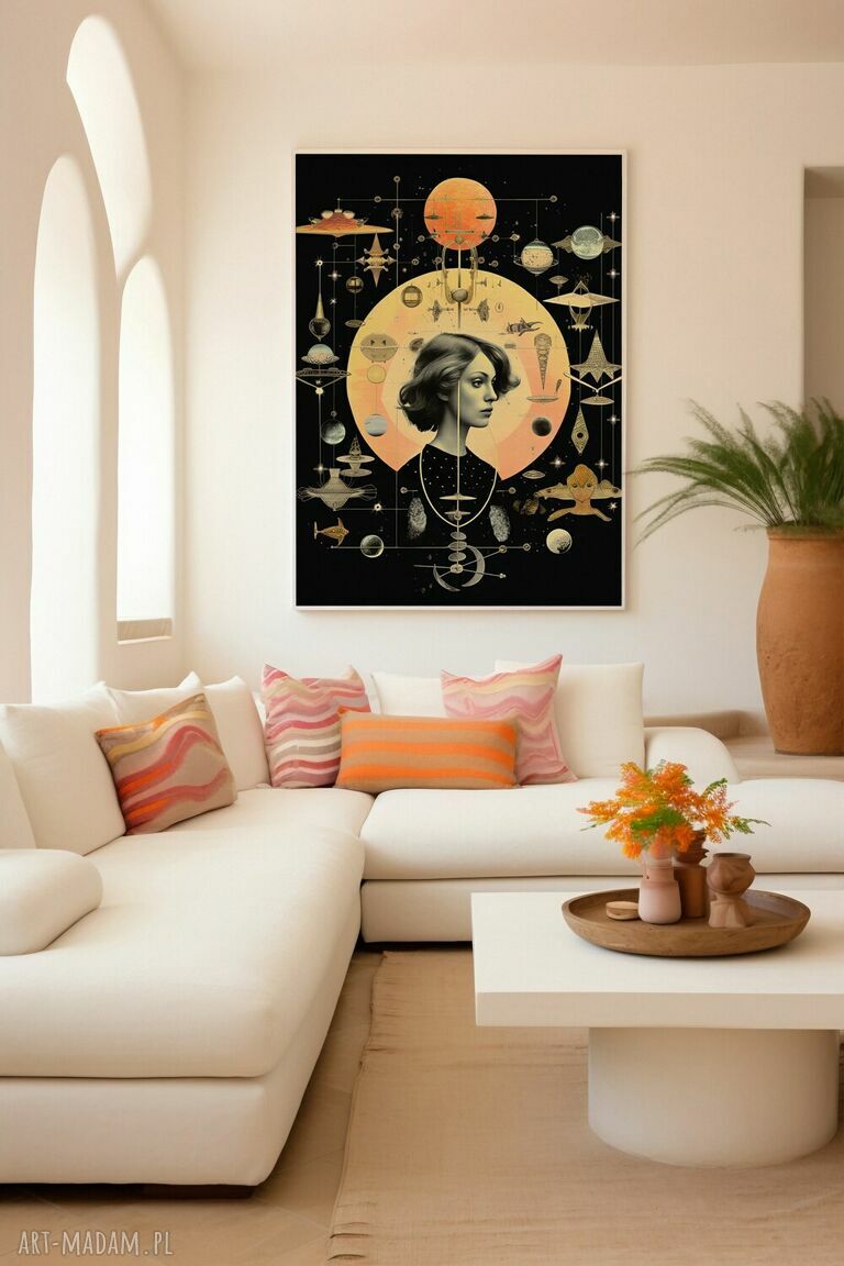 Plakat kobieta kolaż astrologia 61x91 cm - Hogstudio