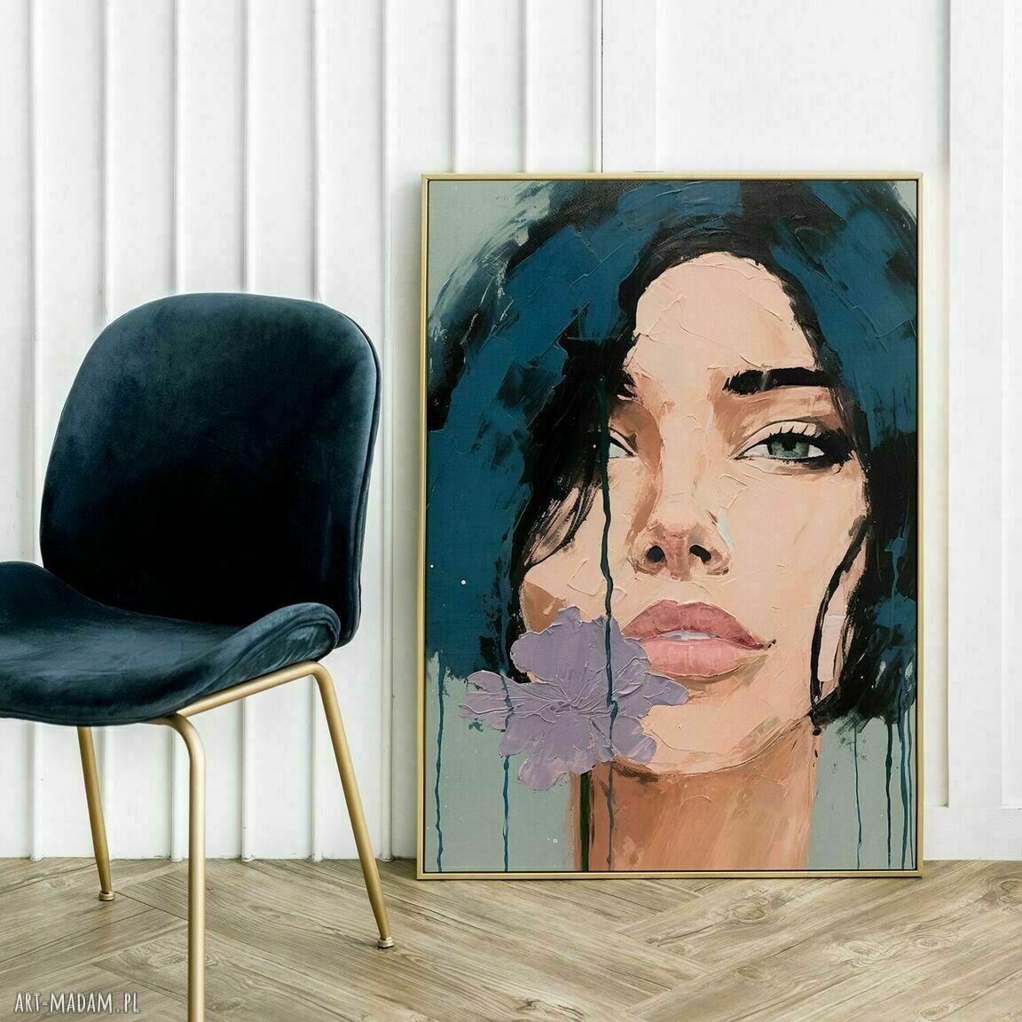 Plakat Kobieta Dziewczyna - malarstwo portret w formacie A2
