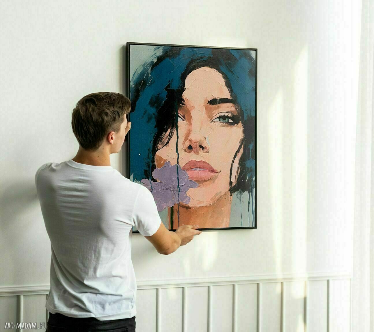 Plakat Kobieta Dziewczyna - malarstwo portret w formacie A2