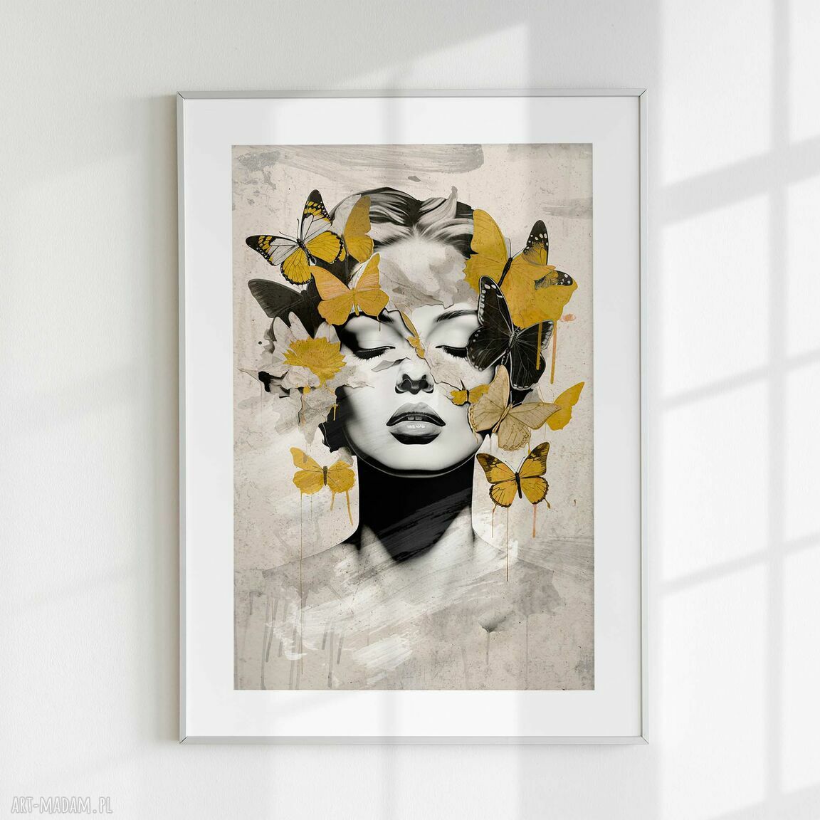 Plakat Kobieta i Motyle 40x50 cm - dodaj lekkości swojej ścianie
