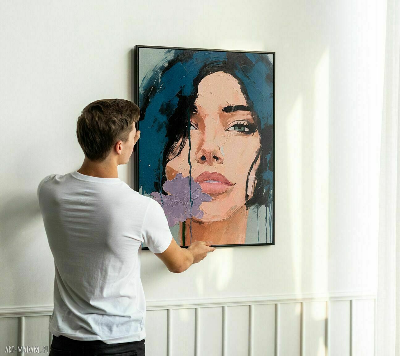 Plakat kobieta i dziewczyna - portret malarski 70x100 cm