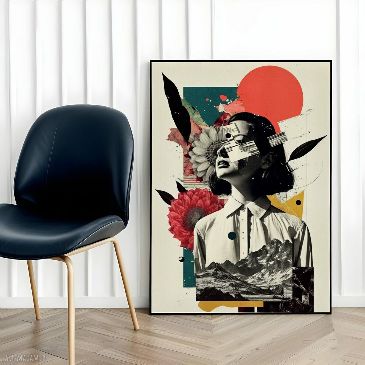Plakat kobiecy kolaż Dziewczyna w kolorze - 61x91 cm do sypialni