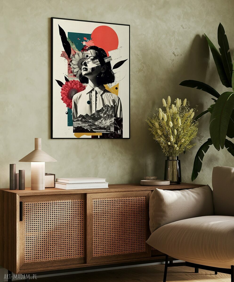 Kolorowy plakat "Kolaż dziewczyna" 30x40 cm - autorski projekt