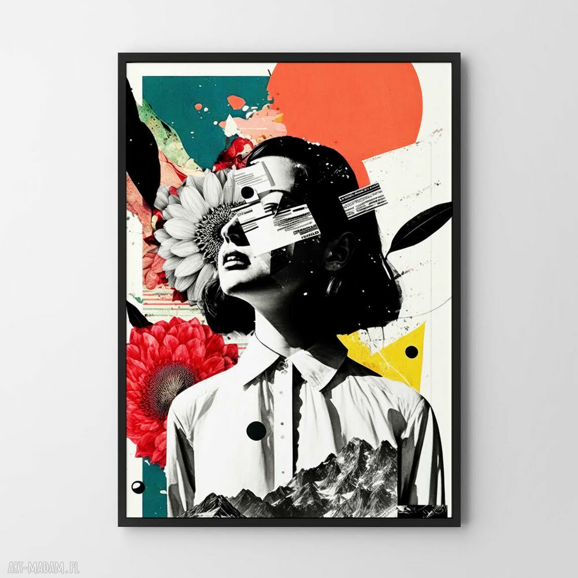 Plakat kolaż kobieta - portret w formacie 40x50 cm