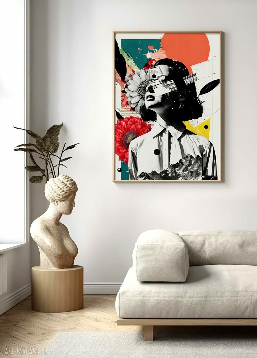 Plakat kolaż „Dziewczyna” kolor - format 30x40 cm
