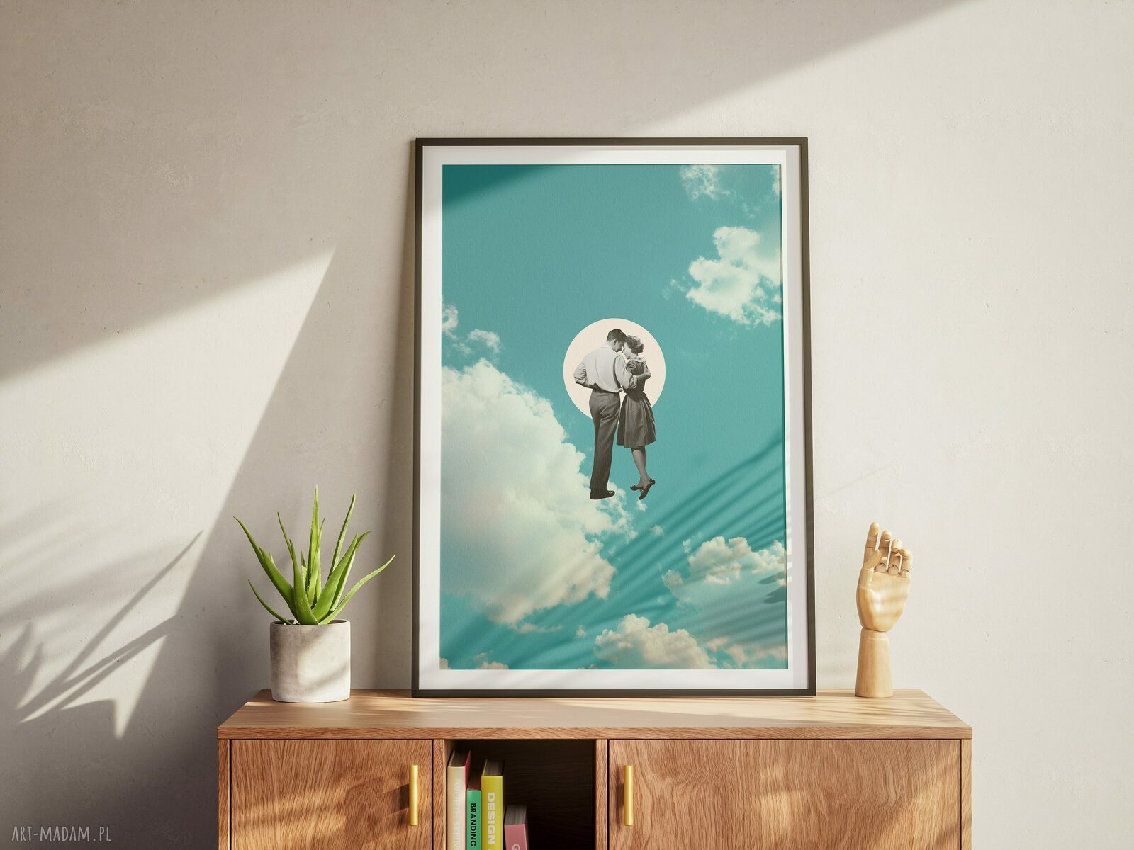 Plakat Zakochana para - kolaż minimalistyczny A2 42x59,4 cm