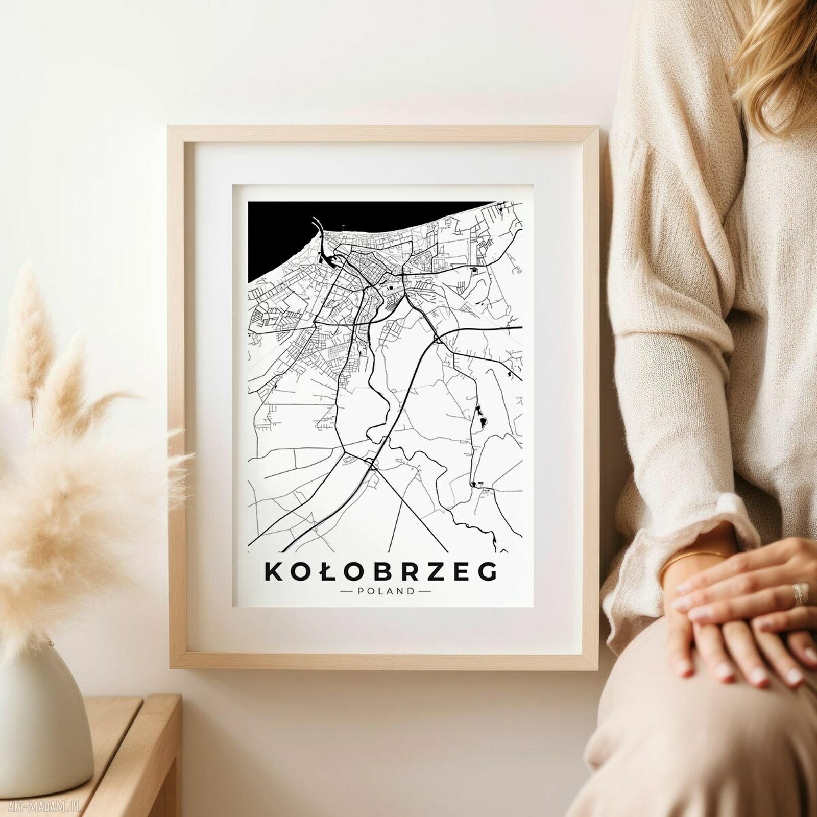 Plakat Kołobrzeg mapa Kołobrzegu - format A4 (21x29,7 cm)