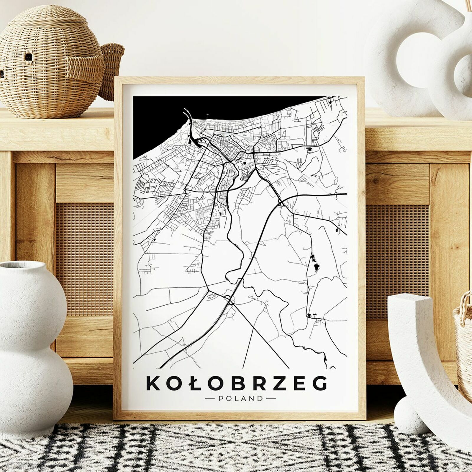 Plakat Kołobrzeg - mapa Kołobrzegu 61x91 cm