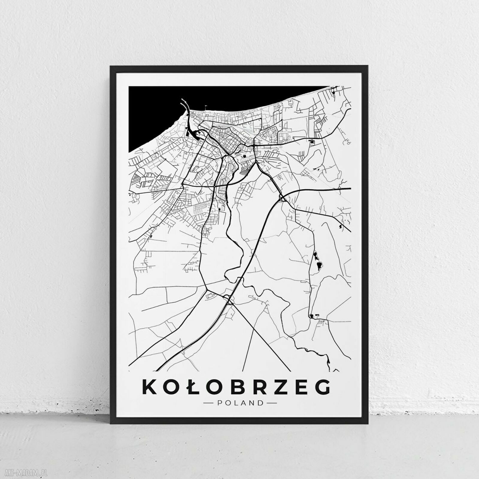 Plakat Kołobrzeg - mapa Kołobrzegu 40x50 cm do salonu
