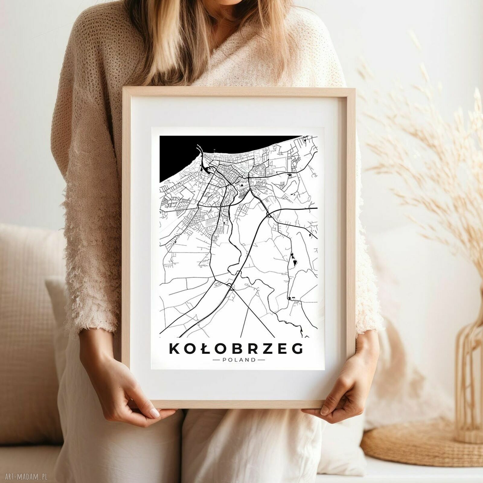 Plakat Kołobrzeg - mapa Kołobrzegu, format 30x40 cm