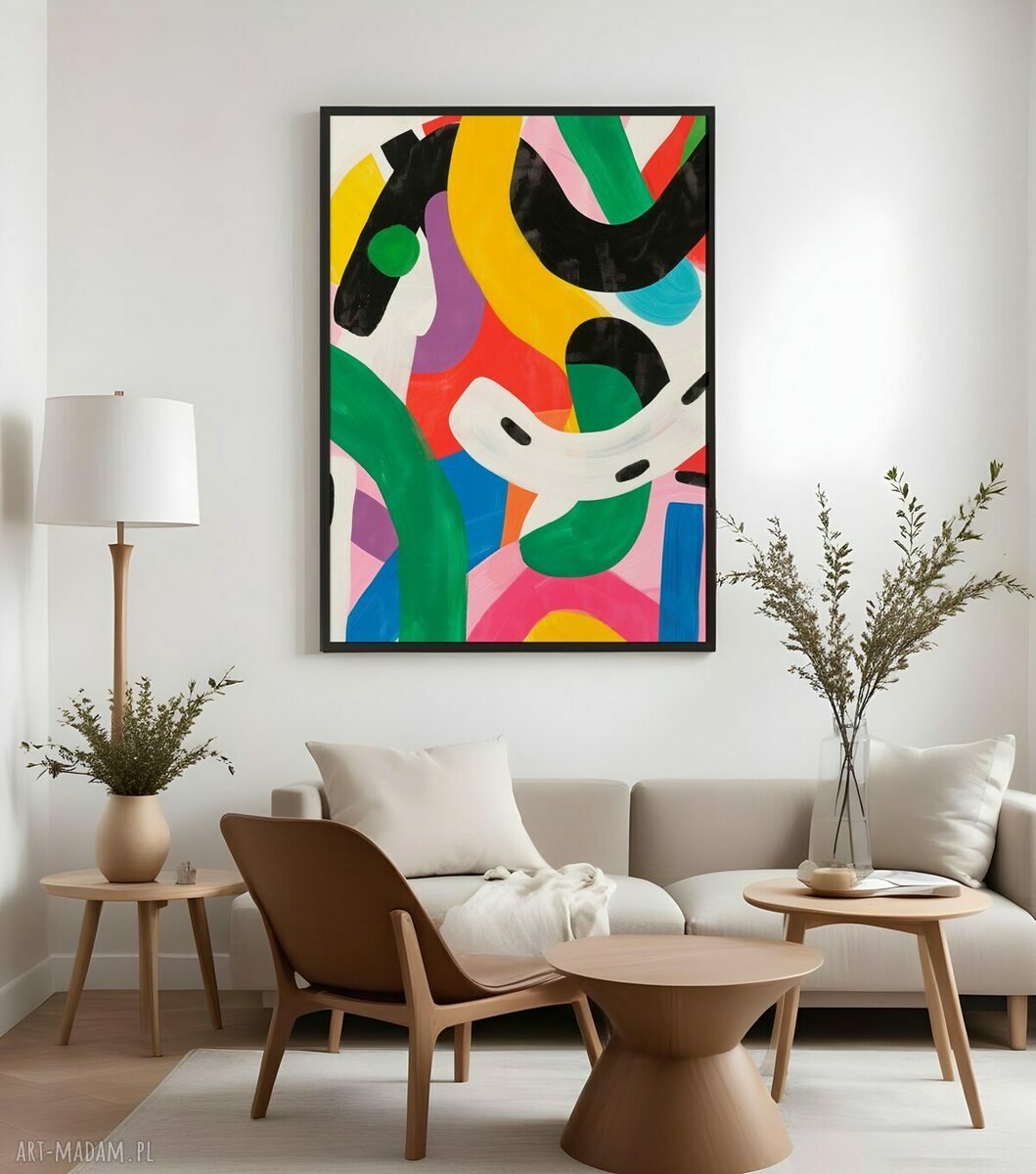 Plakat Kolorowa Geometria Abstrakcja 50x70 cm do Salonu