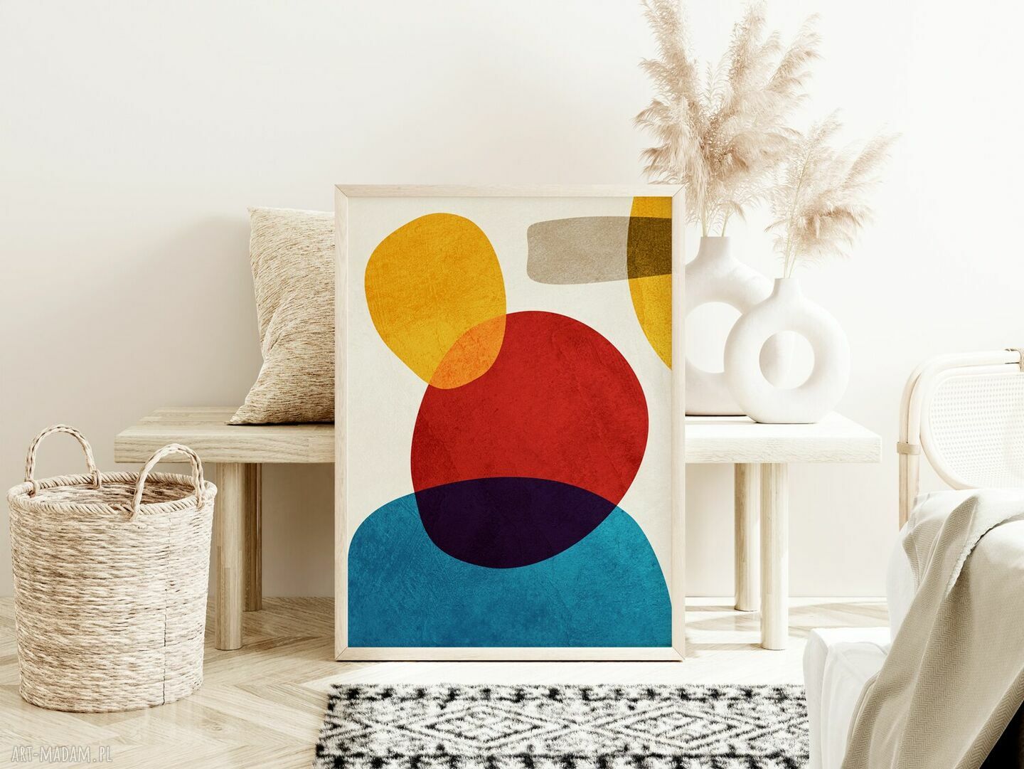Plakat kolorowa abstrakcja 70x100 cm - wyrazista dekoracja bez ramy