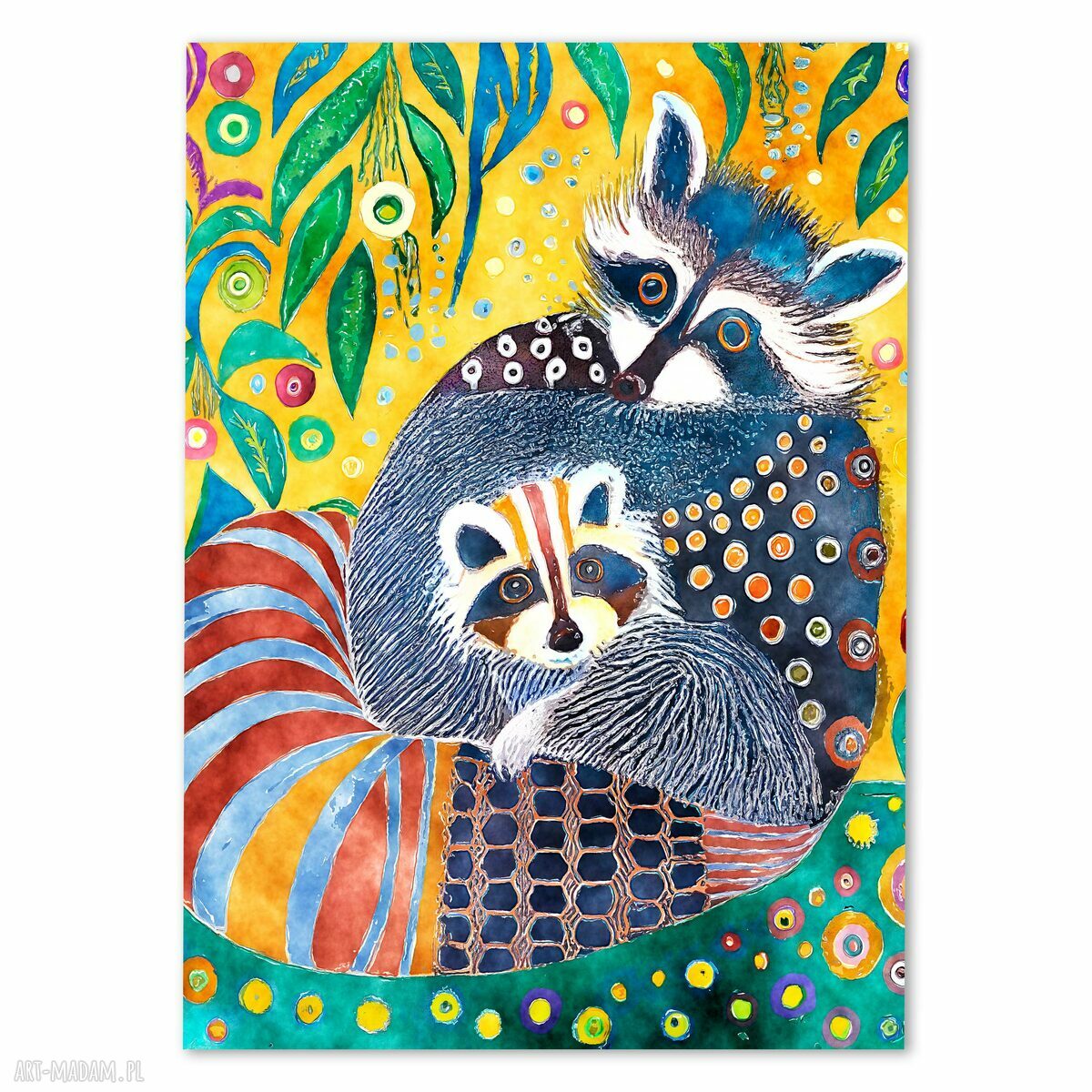 Plakat Kolorowy Szop Pracz 40x50 cm - radosna grafika do pokoju dziecka
