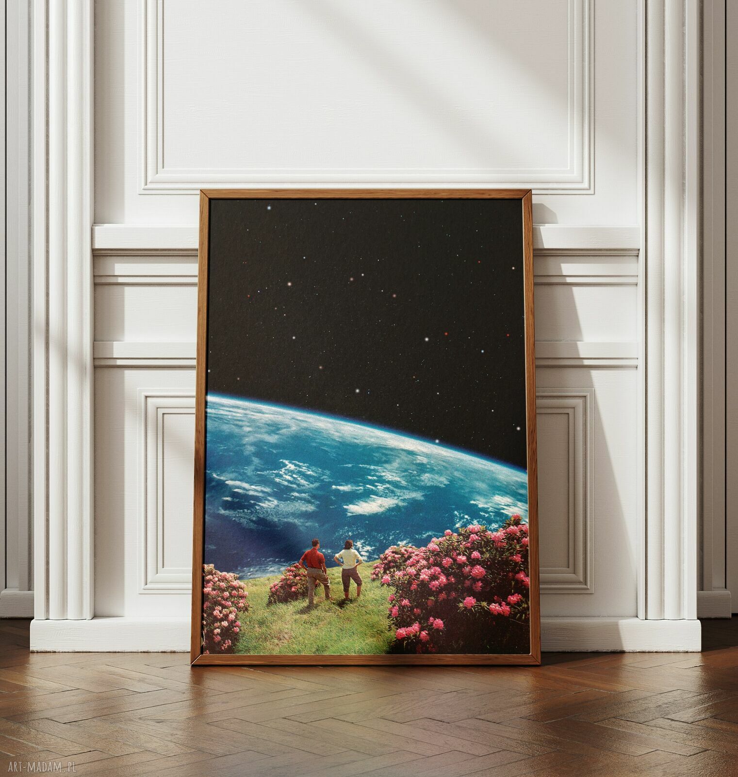 Kosmiczny spacer - plakat Fine Art A3 w stylu kolażu