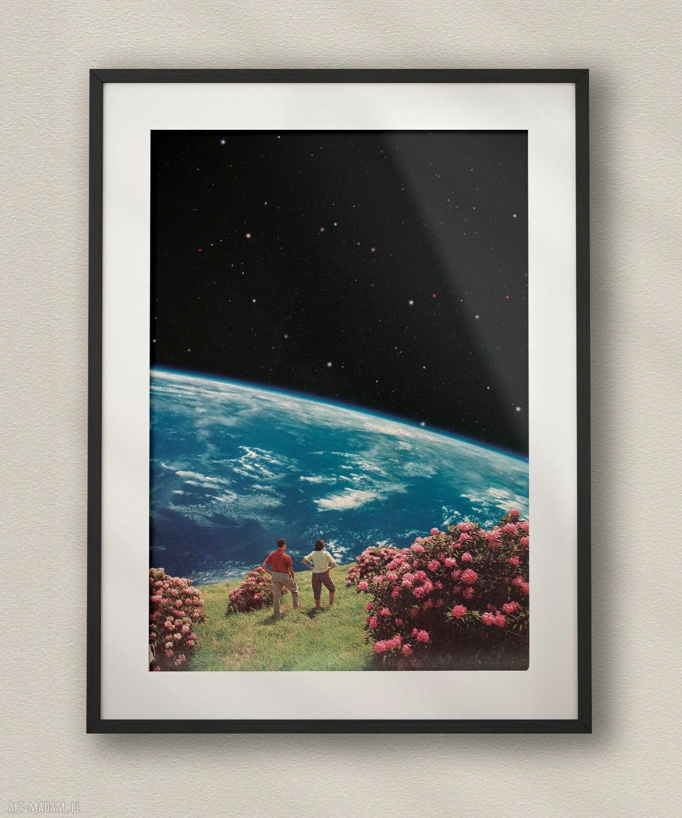 Kosmiczny spacer - plakat Fine Art A3 w stylu kolażu