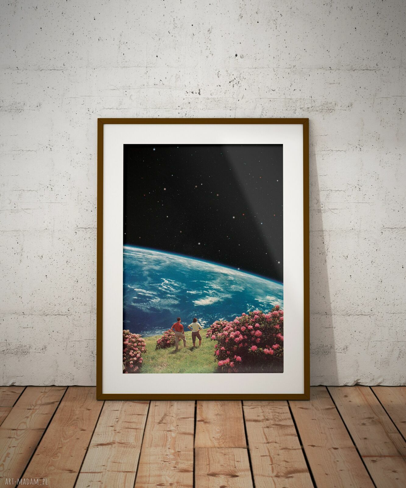 Kosmiczny spacer - plakat Fine Art A3 w stylu kolażu