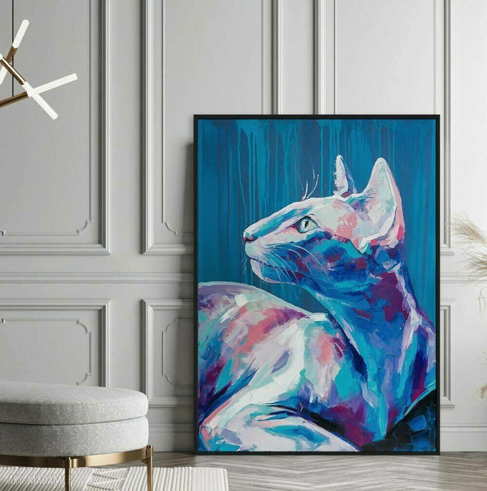 Plakat Kot Abstrakcja 40x50 cm