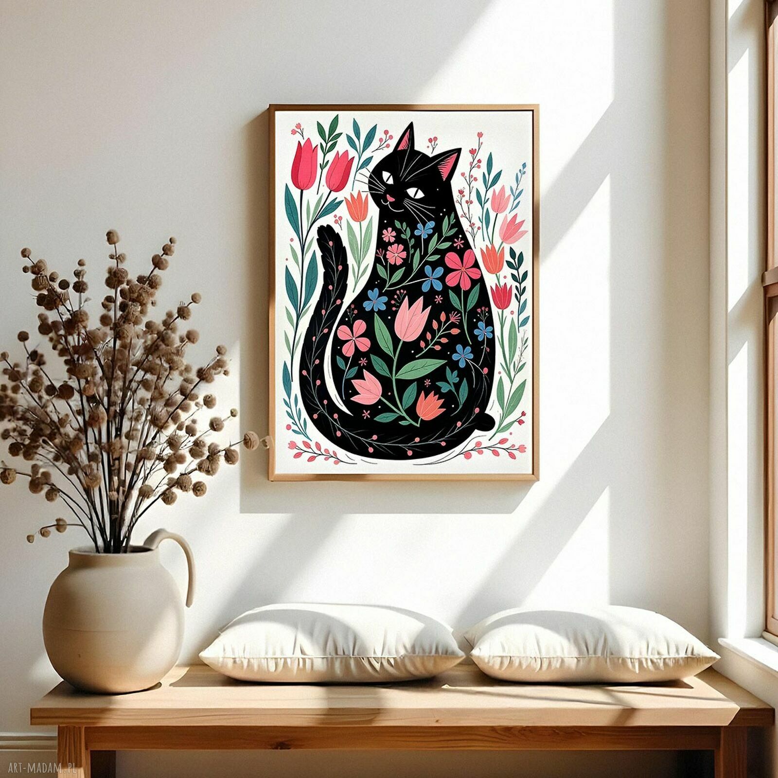 Plakat kot 50x70 cm z motywem kwiatów