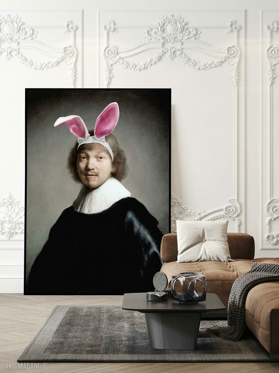 Plakat Króliczek Rembrandta 40x50 cm - elegancka dekoracja do salonu