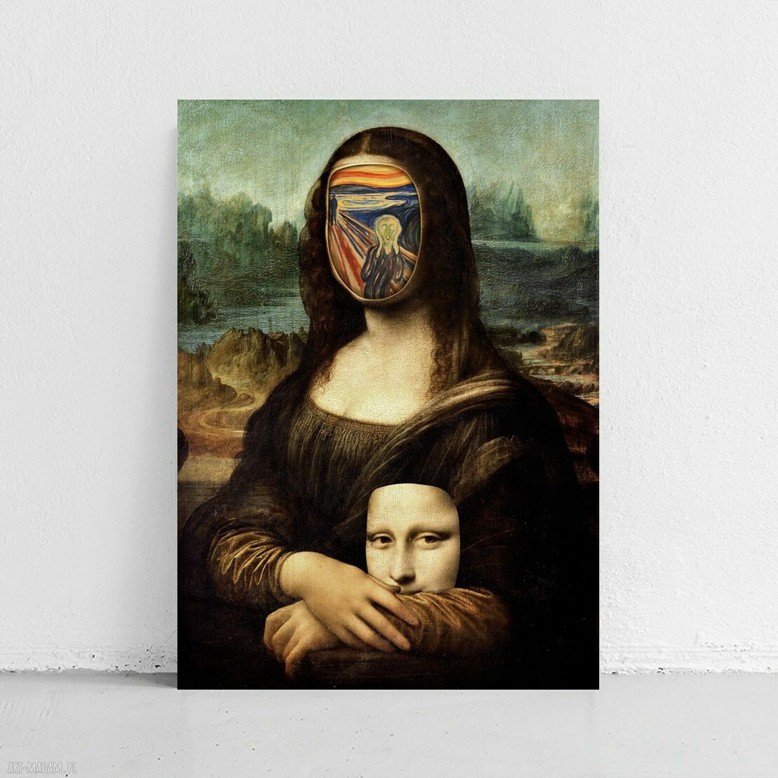 Plakat „Krzyk Mona Lisy” - format A4, Da Vinci