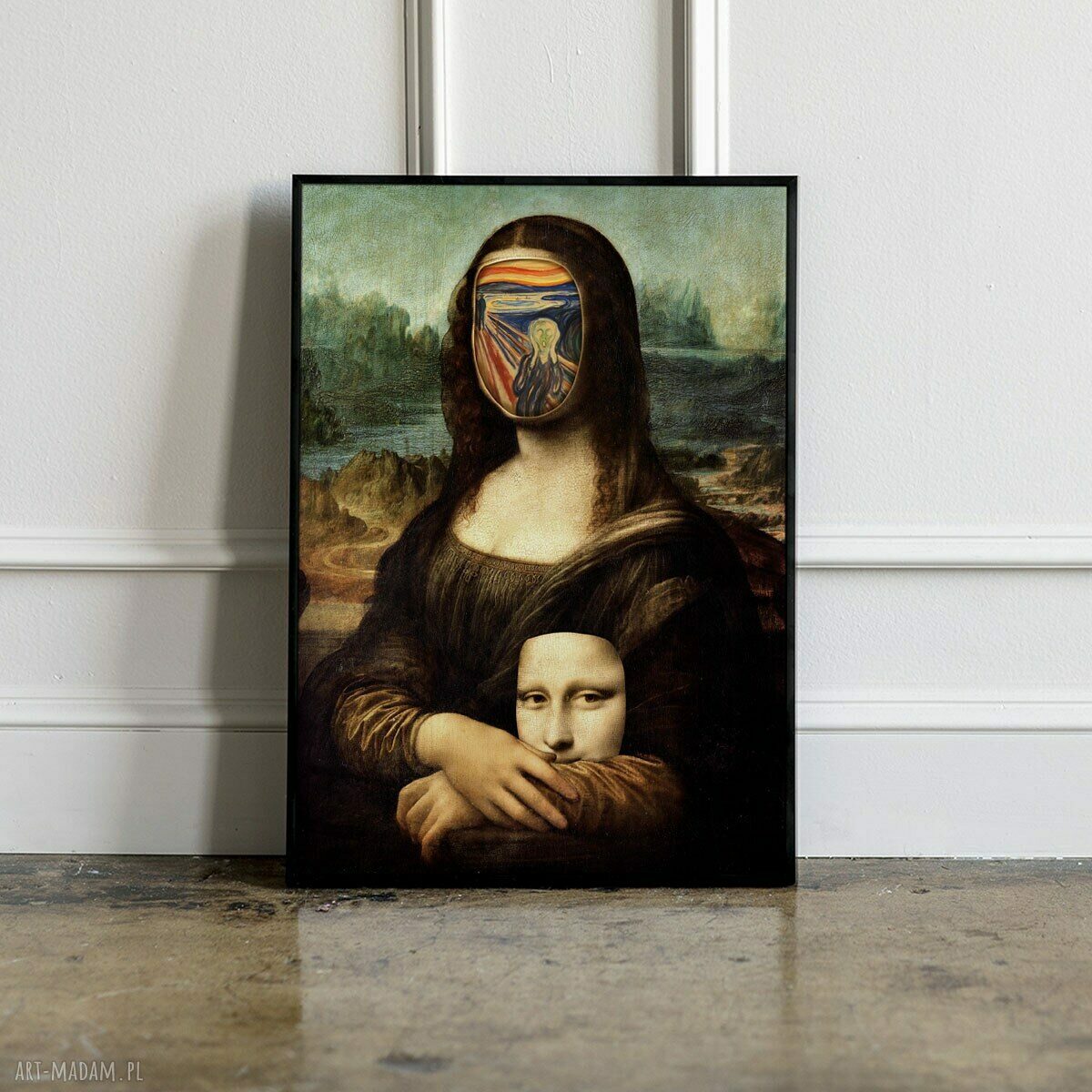 Plakat Krzyk Mony Mona Lisa da Vinci 40x50 cm - gotowy pomysł na prezent.