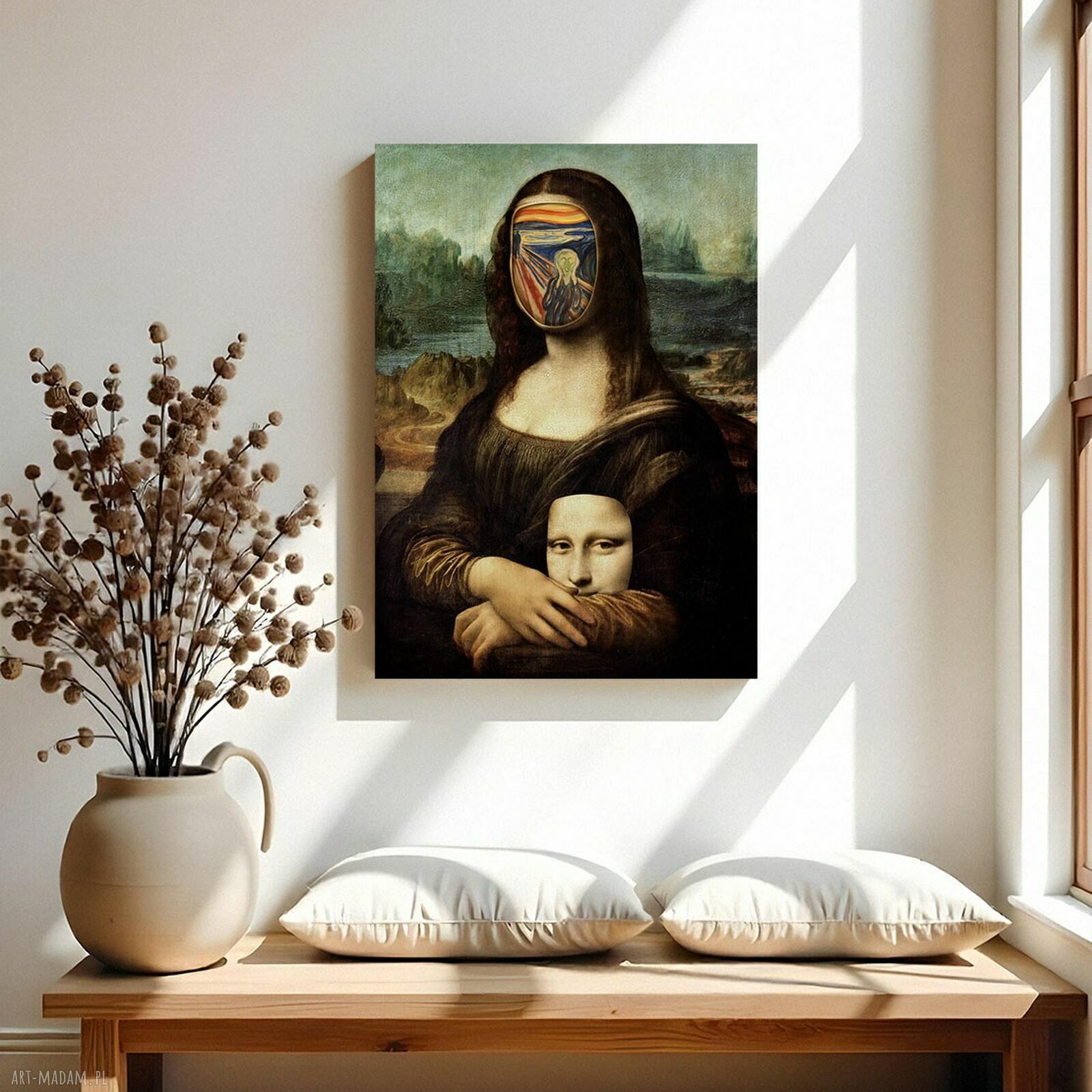 Plakat Krzyk Mony Mona Lisa da Vinci 40x50 cm - gotowy pomysł na prezent.