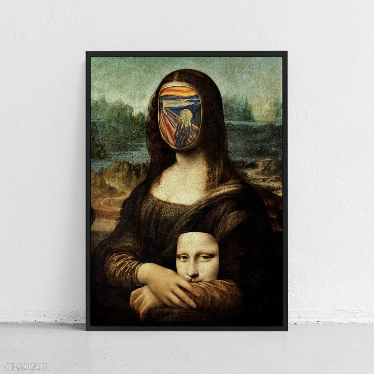 Plakat Krzyk Mony Mona Lisa da Vinci 40x50 cm - gotowy pomysł na prezent.