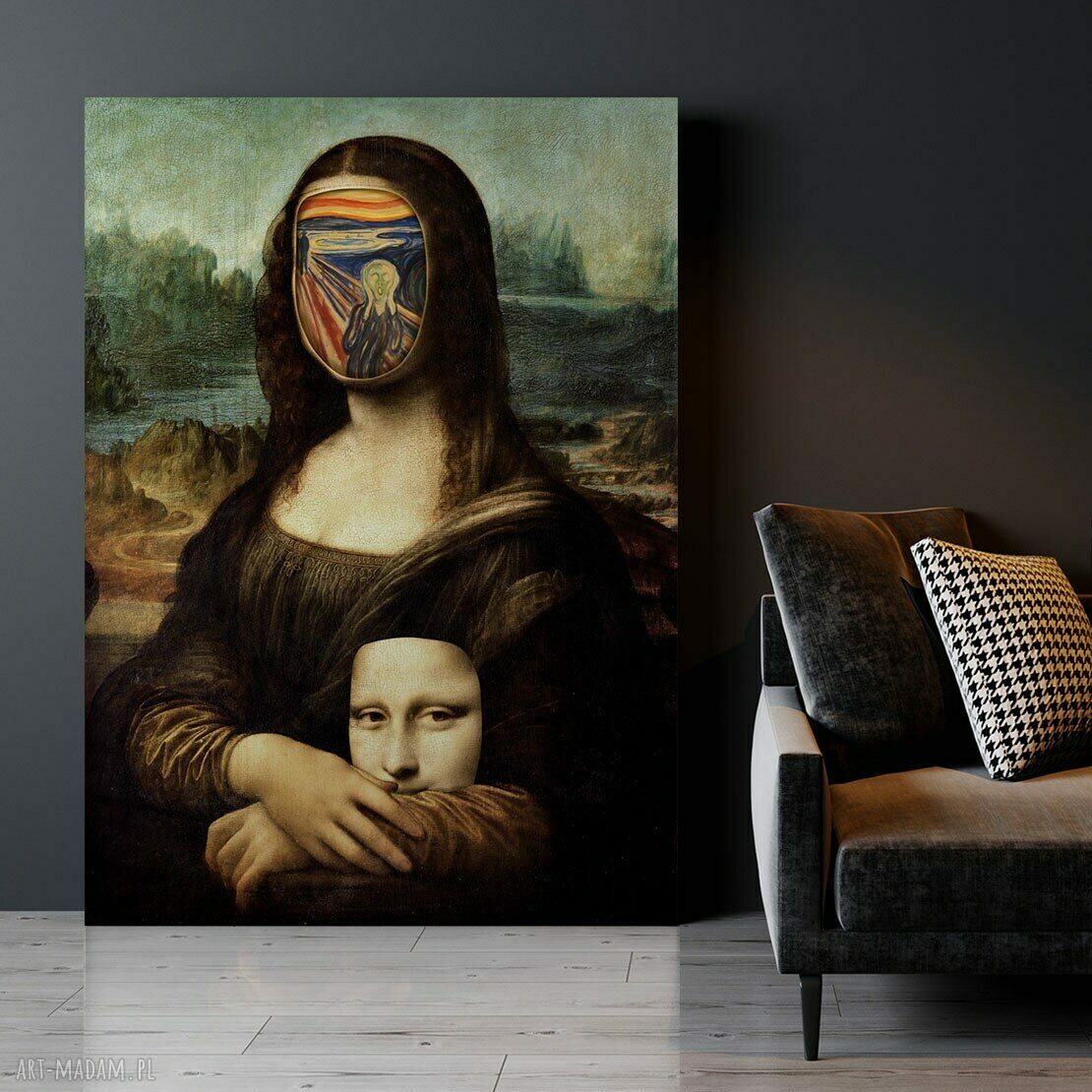 Plakat Krzyk Mony - format 50x70 cm Mona Lisa daVinci