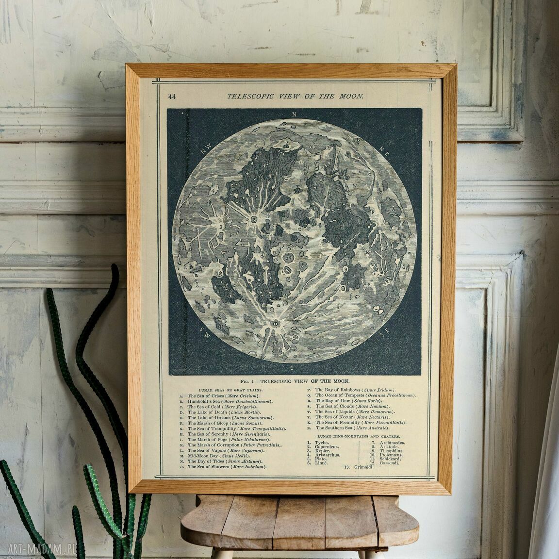 Plakat Księżyc Retro Vintage 40x50 cm