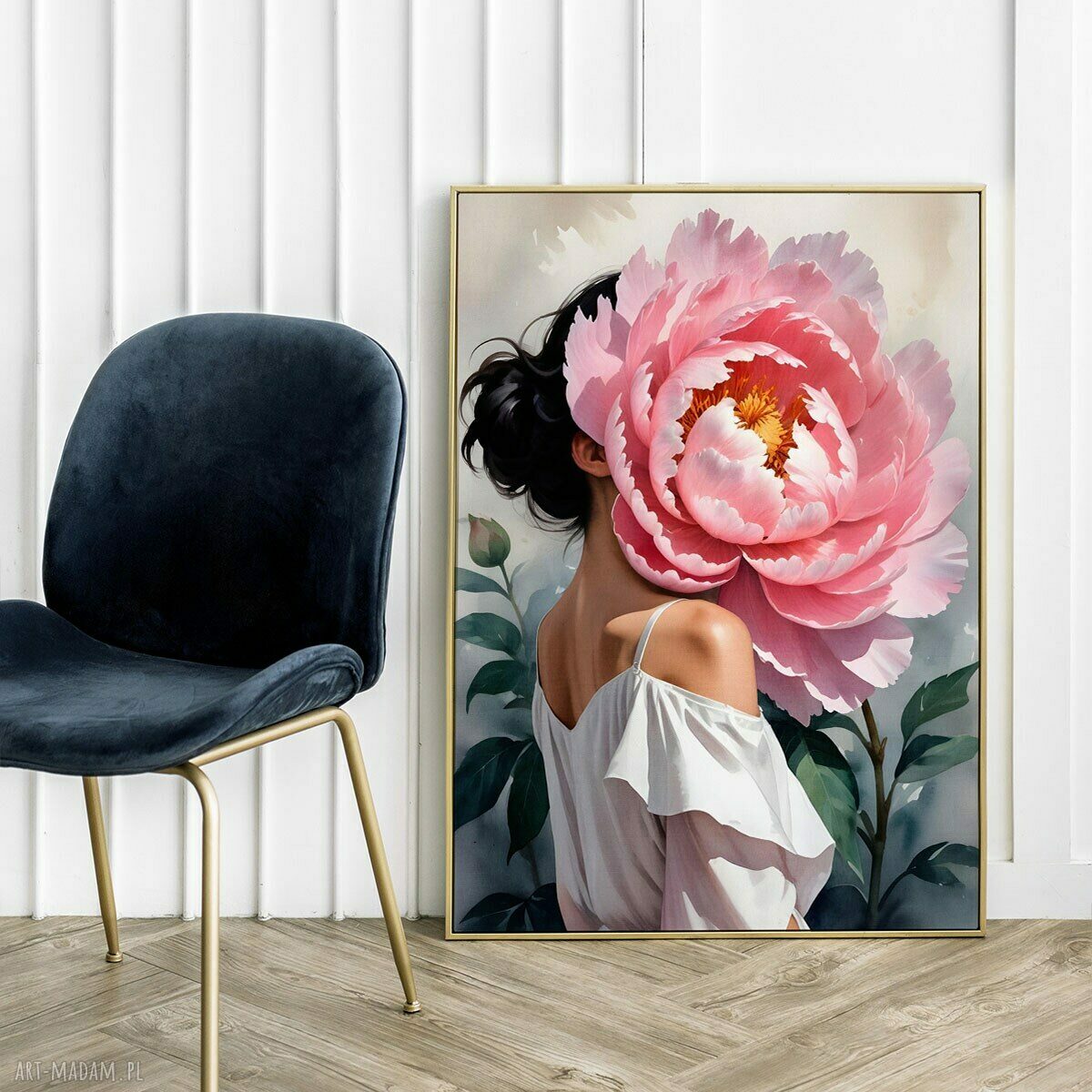 Plakat Kwiatowa Dziewczyna - format 50x70 cm, kwiaty portret róż
