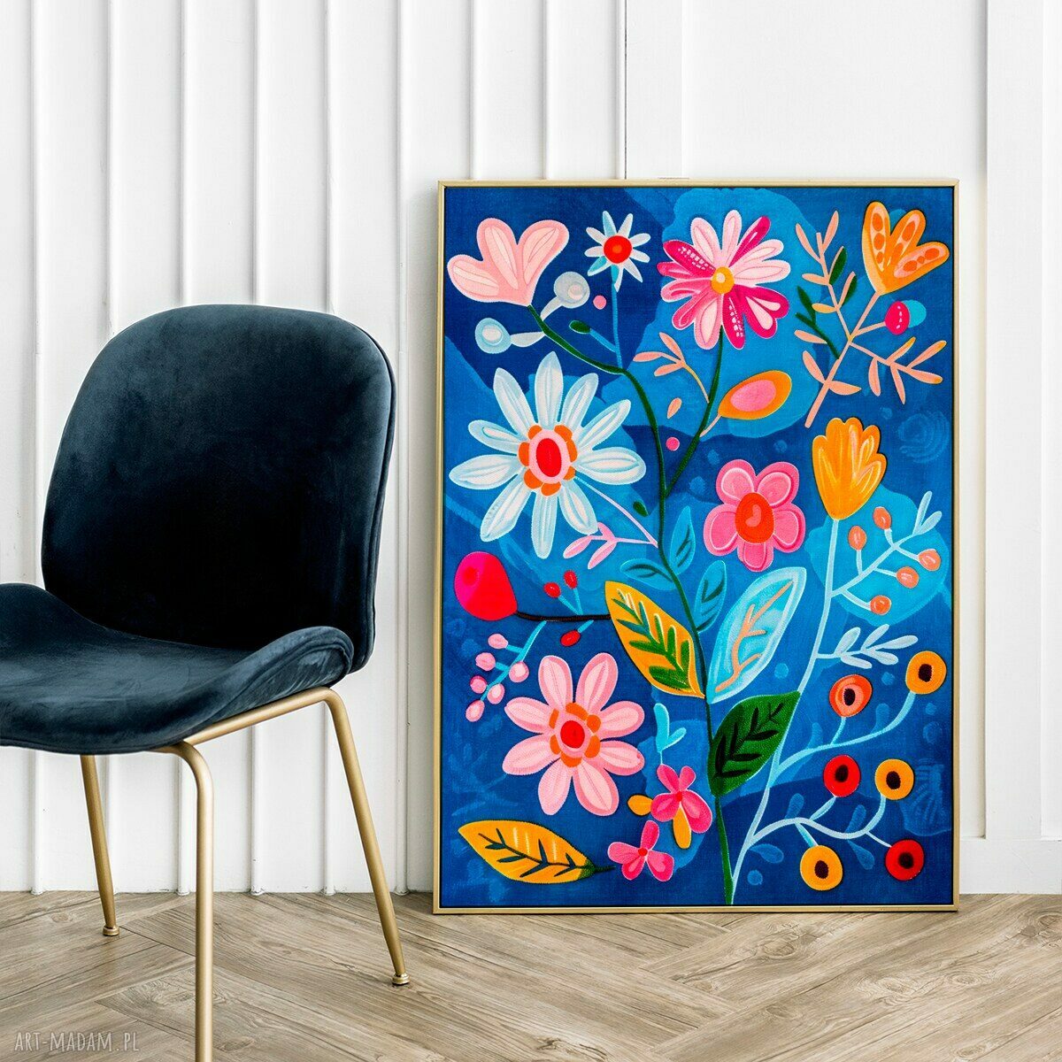 Plakat Kwiaty ilustracja 50x70 cm - walentynki do salonu